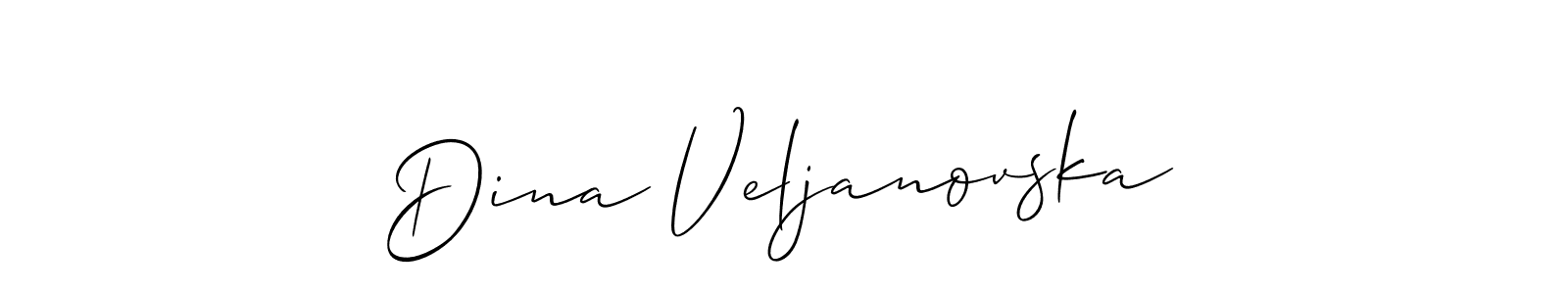 Make a beautiful signature design for name Dina Veljanovska. With this signature (Allison_Script) style, you can create a handwritten signature for free. Dina Veljanovska signature style 2 images and pictures png