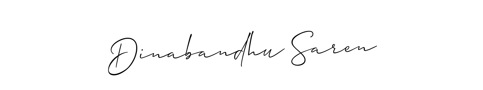 Make a beautiful signature design for name Dinabandhu Saren. With this signature (Allison_Script) style, you can create a handwritten signature for free. Dinabandhu Saren signature style 2 images and pictures png