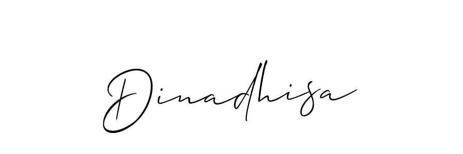 The best way (Allison_Script) to make a short signature is to pick only two or three words in your name. The name Dinadhisa include a total of six letters. For converting this name. Dinadhisa signature style 2 images and pictures png