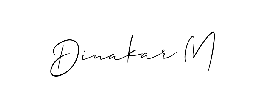 Create a beautiful signature design for name Dinakar M. With this signature (Allison_Script) fonts, you can make a handwritten signature for free. Dinakar M signature style 2 images and pictures png