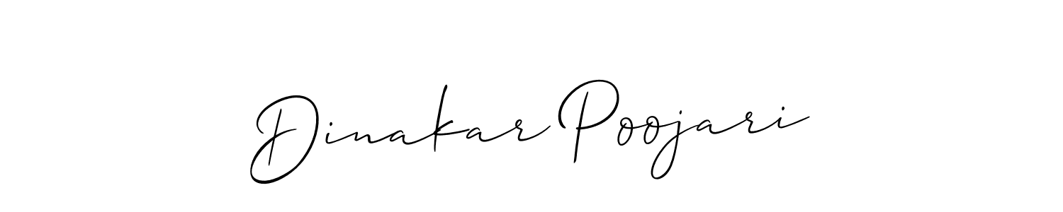 if you are searching for the best signature style for your name Dinakar Poojari. so please give up your signature search. here we have designed multiple signature styles  using Allison_Script. Dinakar Poojari signature style 2 images and pictures png