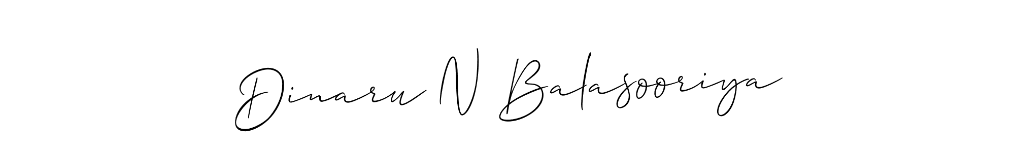 Create a beautiful signature design for name Dinaru N Balasooriya. With this signature (Allison_Script) fonts, you can make a handwritten signature for free. Dinaru N Balasooriya signature style 2 images and pictures png