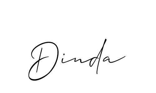 Create a beautiful signature design for name Dinda. With this signature (Allison_Script) fonts, you can make a handwritten signature for free. Dinda signature style 2 images and pictures png