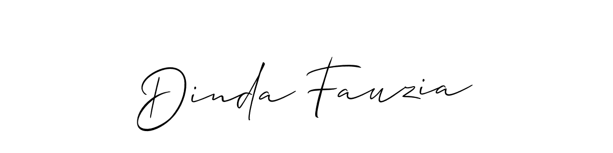 How to make Dinda Fauzia name signature. Use Allison_Script style for creating short signs online. This is the latest handwritten sign. Dinda Fauzia signature style 2 images and pictures png