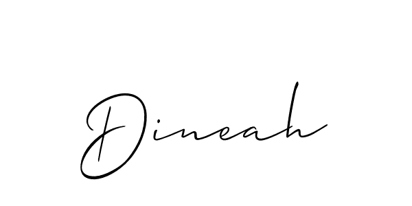 Make a short Dineah signature style. Manage your documents anywhere anytime using Allison_Script. Create and add eSignatures, submit forms, share and send files easily. Dineah signature style 2 images and pictures png