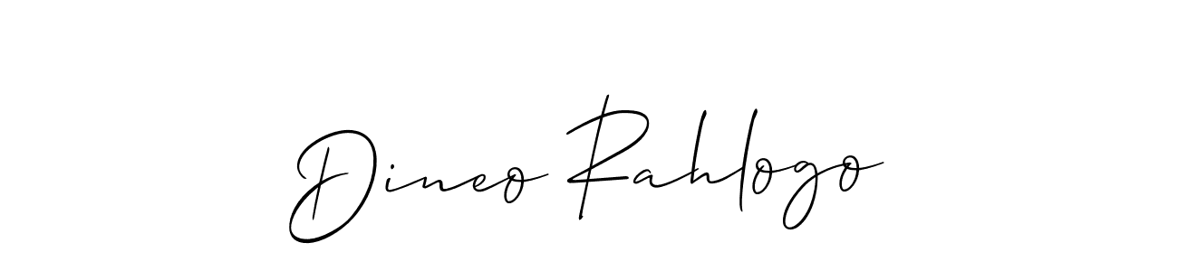 It looks lik you need a new signature style for name Dineo Rahlogo. Design unique handwritten (Allison_Script) signature with our free signature maker in just a few clicks. Dineo Rahlogo signature style 2 images and pictures png