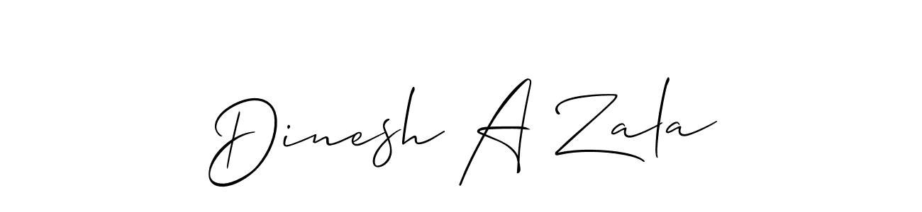 How to make Dinesh A Zala name signature. Use Allison_Script style for creating short signs online. This is the latest handwritten sign. Dinesh A Zala signature style 2 images and pictures png