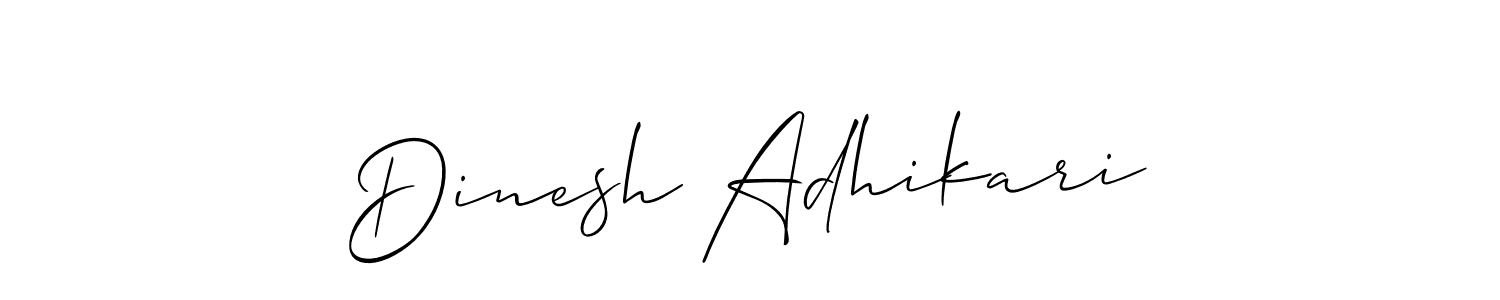 How to Draw Dinesh Adhikari signature style? Allison_Script is a latest design signature styles for name Dinesh Adhikari. Dinesh Adhikari signature style 2 images and pictures png