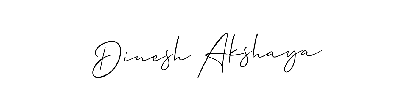 Also You can easily find your signature by using the search form. We will create Dinesh Akshaya name handwritten signature images for you free of cost using Allison_Script sign style. Dinesh Akshaya signature style 2 images and pictures png