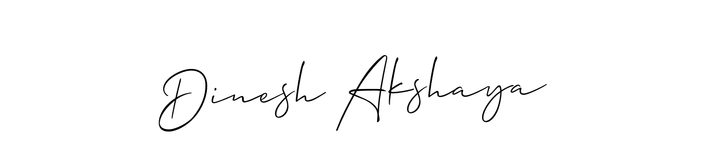 Make a beautiful signature design for name Dinesh Akshaya. With this signature (Allison_Script) style, you can create a handwritten signature for free. Dinesh Akshaya signature style 2 images and pictures png
