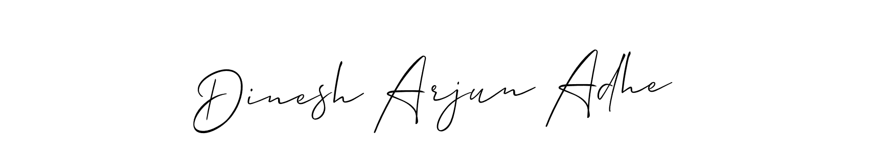 Also You can easily find your signature by using the search form. We will create Dinesh Arjun Adhe name handwritten signature images for you free of cost using Allison_Script sign style. Dinesh Arjun Adhe signature style 2 images and pictures png