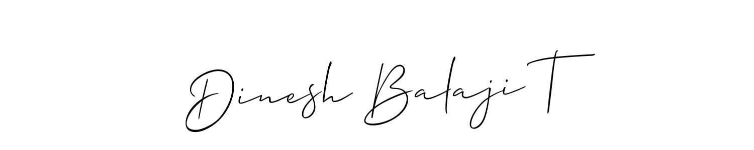 The best way (Allison_Script) to make a short signature is to pick only two or three words in your name. The name Dinesh Balaji T include a total of six letters. For converting this name. Dinesh Balaji T signature style 2 images and pictures png