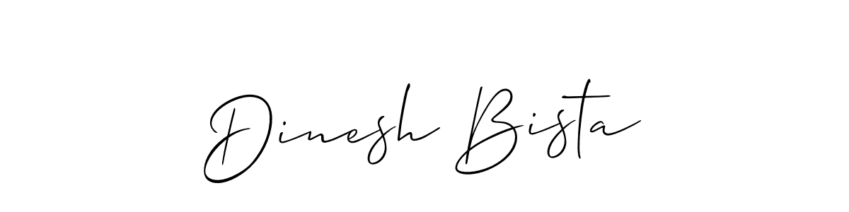 Allison_Script is a professional signature style that is perfect for those who want to add a touch of class to their signature. It is also a great choice for those who want to make their signature more unique. Get Dinesh Bista name to fancy signature for free. Dinesh Bista signature style 2 images and pictures png