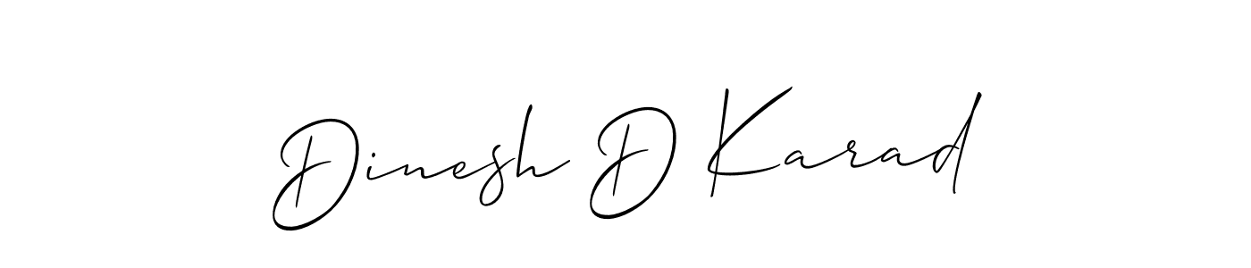 How to make Dinesh D Karad name signature. Use Allison_Script style for creating short signs online. This is the latest handwritten sign. Dinesh D Karad signature style 2 images and pictures png