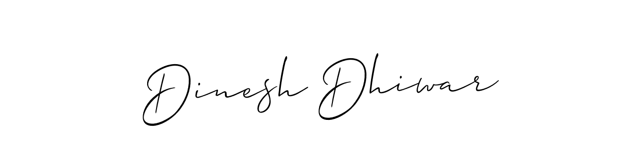 Create a beautiful signature design for name Dinesh Dhiwar. With this signature (Allison_Script) fonts, you can make a handwritten signature for free. Dinesh Dhiwar signature style 2 images and pictures png