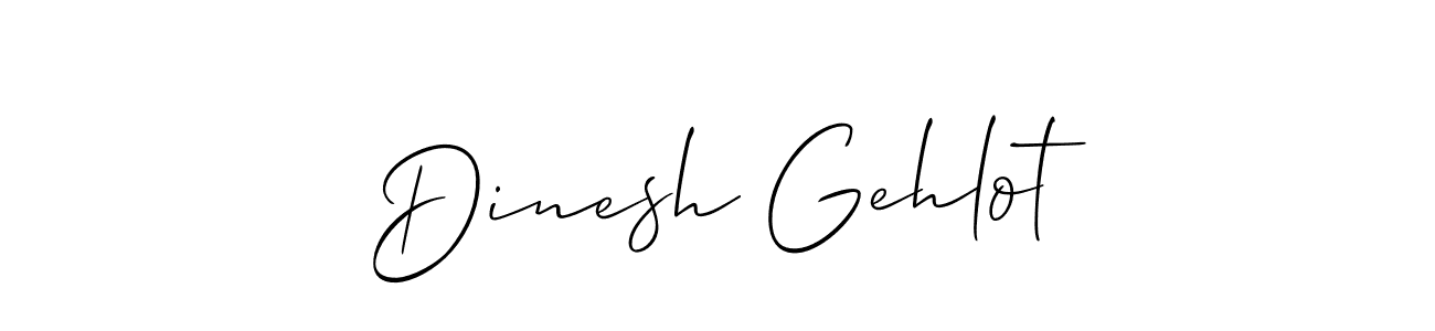 Make a beautiful signature design for name Dinesh Gehlot. With this signature (Allison_Script) style, you can create a handwritten signature for free. Dinesh Gehlot signature style 2 images and pictures png