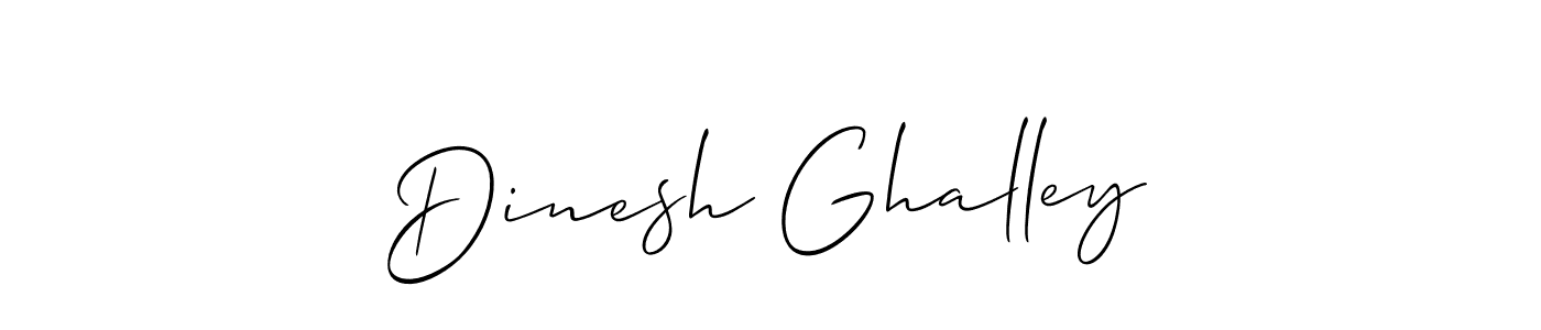 Make a beautiful signature design for name Dinesh Ghalley. With this signature (Allison_Script) style, you can create a handwritten signature for free. Dinesh Ghalley signature style 2 images and pictures png