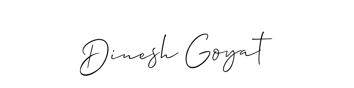 Make a beautiful signature design for name Dinesh Goyat. With this signature (Allison_Script) style, you can create a handwritten signature for free. Dinesh Goyat signature style 2 images and pictures png