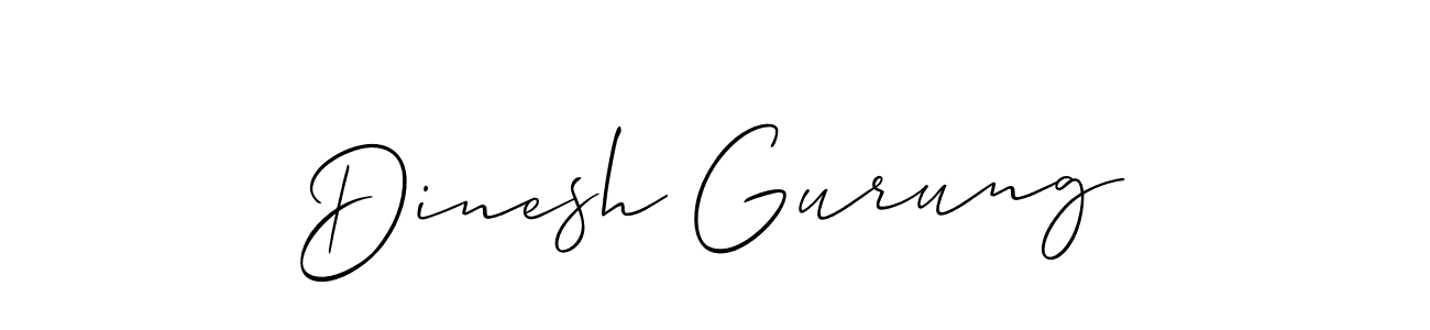 Also we have Dinesh Gurung name is the best signature style. Create professional handwritten signature collection using Allison_Script autograph style. Dinesh Gurung signature style 2 images and pictures png