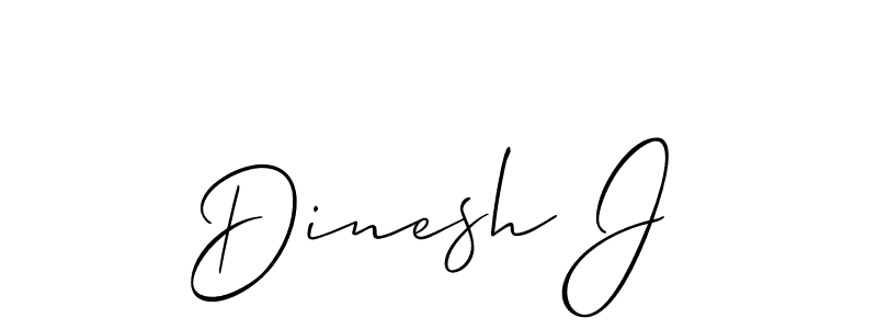 How to make Dinesh J name signature. Use Allison_Script style for creating short signs online. This is the latest handwritten sign. Dinesh J signature style 2 images and pictures png