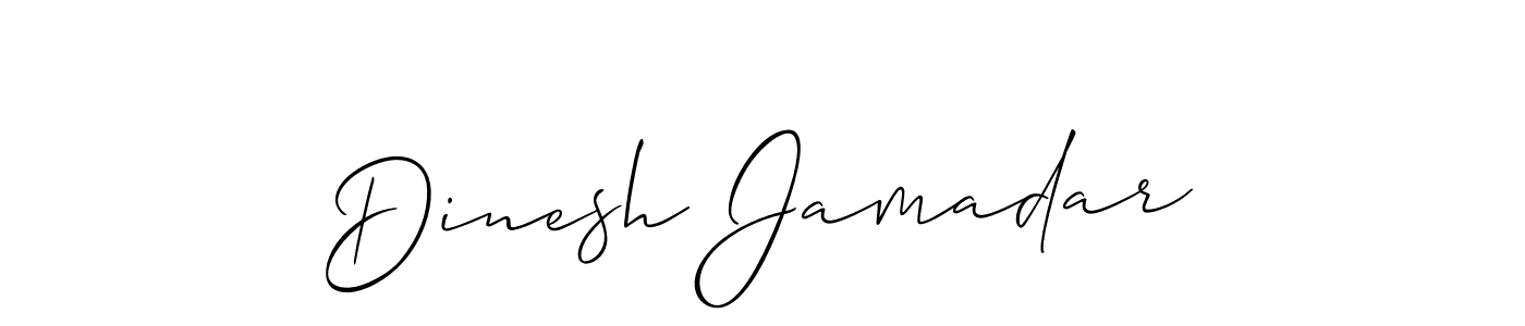 Allison_Script is a professional signature style that is perfect for those who want to add a touch of class to their signature. It is also a great choice for those who want to make their signature more unique. Get Dinesh Jamadar name to fancy signature for free. Dinesh Jamadar signature style 2 images and pictures png