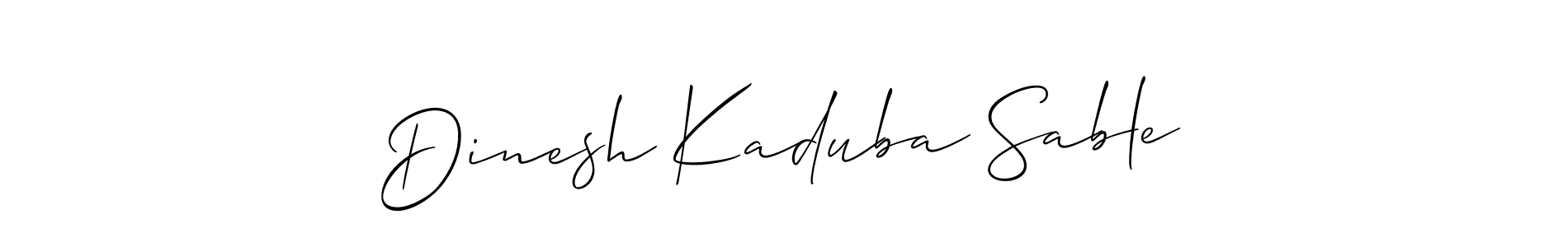 This is the best signature style for the Dinesh Kaduba Sable name. Also you like these signature font (Allison_Script). Mix name signature. Dinesh Kaduba Sable signature style 2 images and pictures png