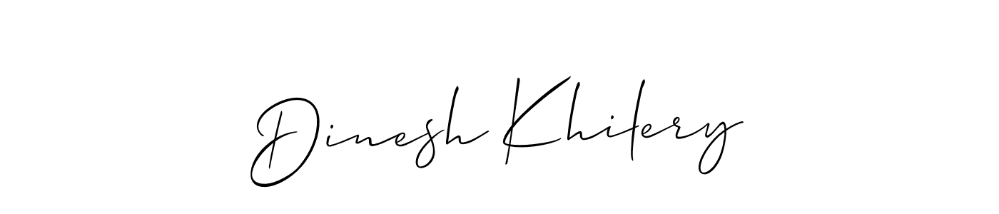 Allison_Script is a professional signature style that is perfect for those who want to add a touch of class to their signature. It is also a great choice for those who want to make their signature more unique. Get Dinesh Khilery name to fancy signature for free. Dinesh Khilery signature style 2 images and pictures png