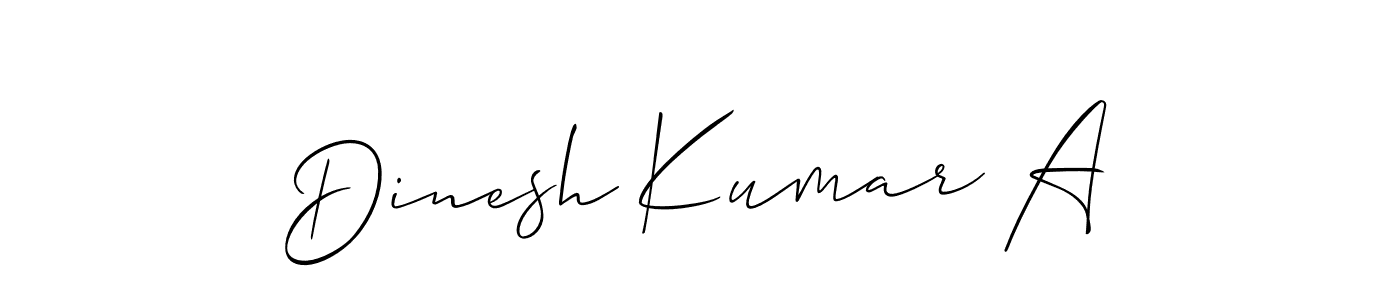 It looks lik you need a new signature style for name Dinesh Kumar A. Design unique handwritten (Allison_Script) signature with our free signature maker in just a few clicks. Dinesh Kumar A signature style 2 images and pictures png