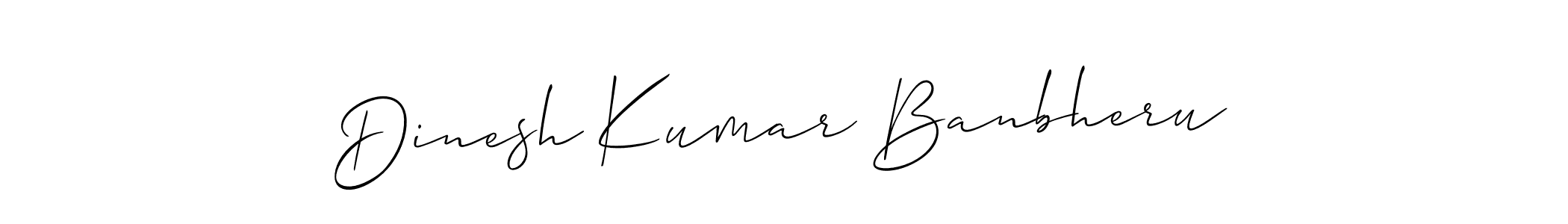 Create a beautiful signature design for name Dinesh Kumar Banbheru. With this signature (Allison_Script) fonts, you can make a handwritten signature for free. Dinesh Kumar Banbheru signature style 2 images and pictures png