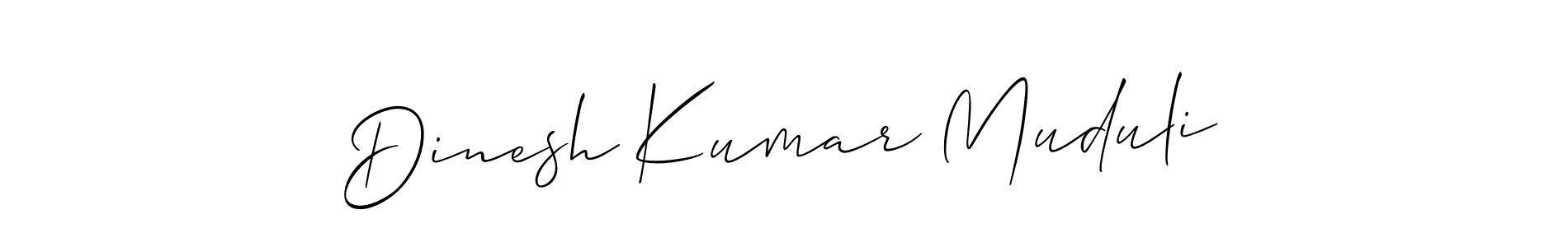 How to make Dinesh Kumar Muduli name signature. Use Allison_Script style for creating short signs online. This is the latest handwritten sign. Dinesh Kumar Muduli signature style 2 images and pictures png