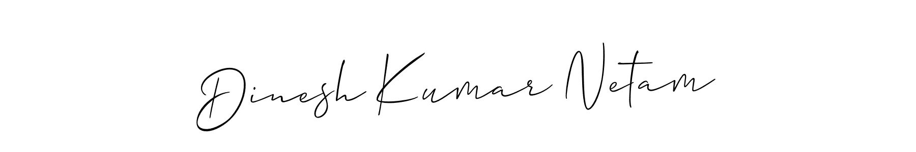 Make a short Dinesh Kumar Netam signature style. Manage your documents anywhere anytime using Allison_Script. Create and add eSignatures, submit forms, share and send files easily. Dinesh Kumar Netam signature style 2 images and pictures png