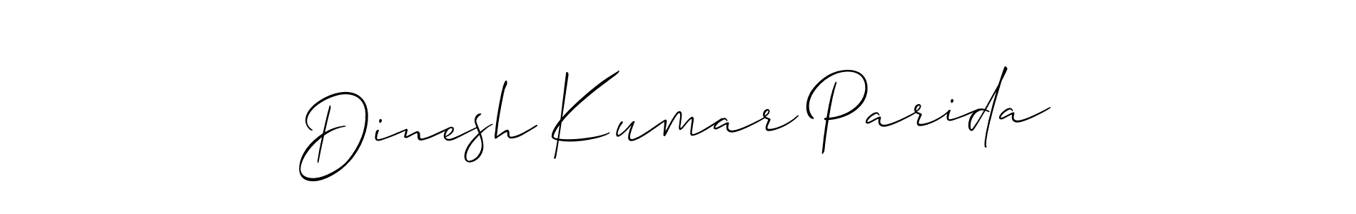 The best way (Allison_Script) to make a short signature is to pick only two or three words in your name. The name Dinesh Kumar Parida include a total of six letters. For converting this name. Dinesh Kumar Parida signature style 2 images and pictures png