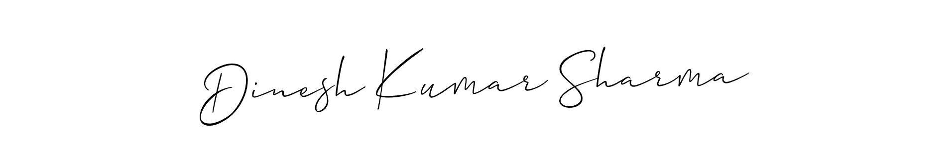 The best way (Allison_Script) to make a short signature is to pick only two or three words in your name. The name Dinesh Kumar Sharma include a total of six letters. For converting this name. Dinesh Kumar Sharma signature style 2 images and pictures png