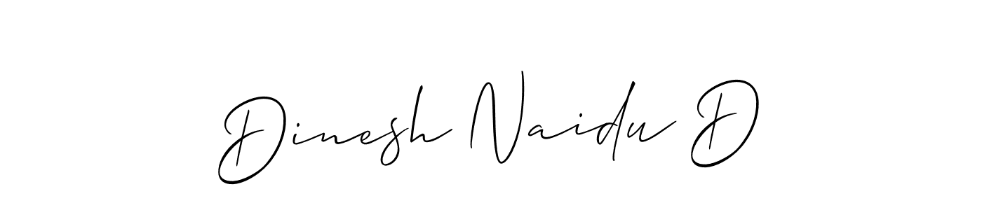 Design your own signature with our free online signature maker. With this signature software, you can create a handwritten (Allison_Script) signature for name Dinesh Naidu D. Dinesh Naidu D signature style 2 images and pictures png