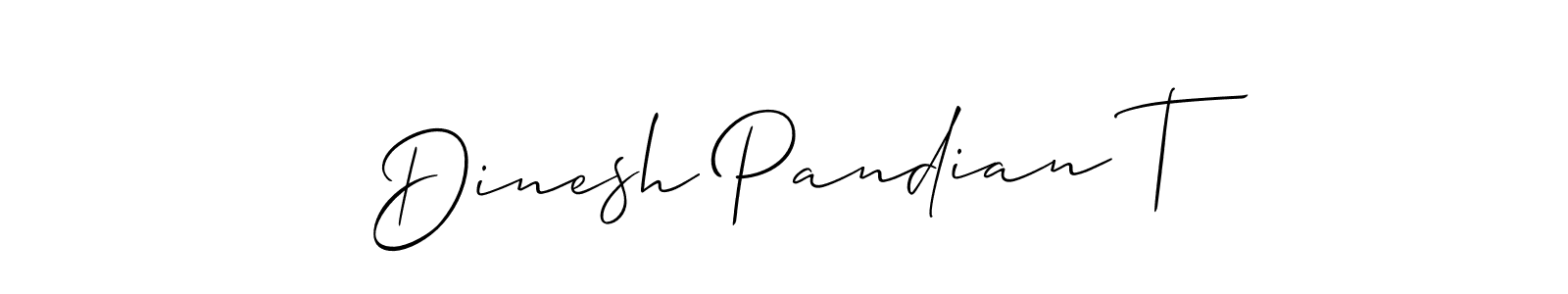 How to make Dinesh Pandian T name signature. Use Allison_Script style for creating short signs online. This is the latest handwritten sign. Dinesh Pandian T signature style 2 images and pictures png