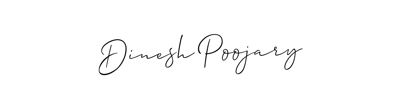 if you are searching for the best signature style for your name Dinesh Poojary. so please give up your signature search. here we have designed multiple signature styles  using Allison_Script. Dinesh Poojary signature style 2 images and pictures png