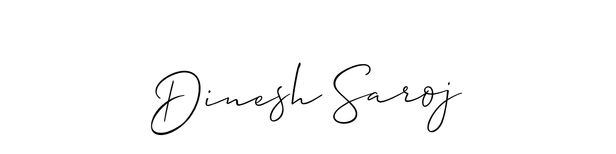 How to make Dinesh Saroj name signature. Use Allison_Script style for creating short signs online. This is the latest handwritten sign. Dinesh Saroj signature style 2 images and pictures png