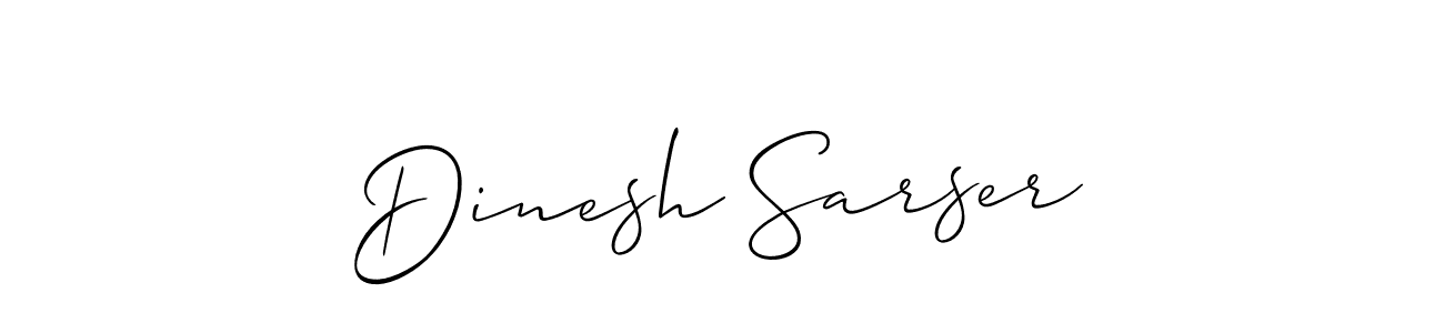 Make a beautiful signature design for name Dinesh Sarser. With this signature (Allison_Script) style, you can create a handwritten signature for free. Dinesh Sarser signature style 2 images and pictures png