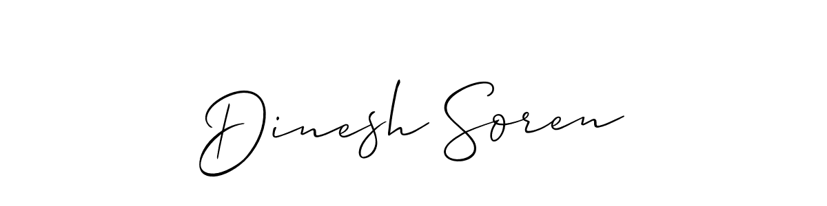 Make a beautiful signature design for name Dinesh Soren. With this signature (Allison_Script) style, you can create a handwritten signature for free. Dinesh Soren signature style 2 images and pictures png