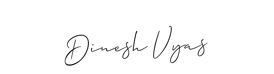 The best way (Allison_Script) to make a short signature is to pick only two or three words in your name. The name Dinesh Vyas include a total of six letters. For converting this name. Dinesh Vyas signature style 2 images and pictures png