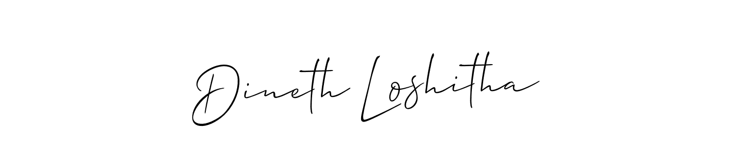 Make a beautiful signature design for name Dineth Loshitha. With this signature (Allison_Script) style, you can create a handwritten signature for free. Dineth Loshitha signature style 2 images and pictures png
