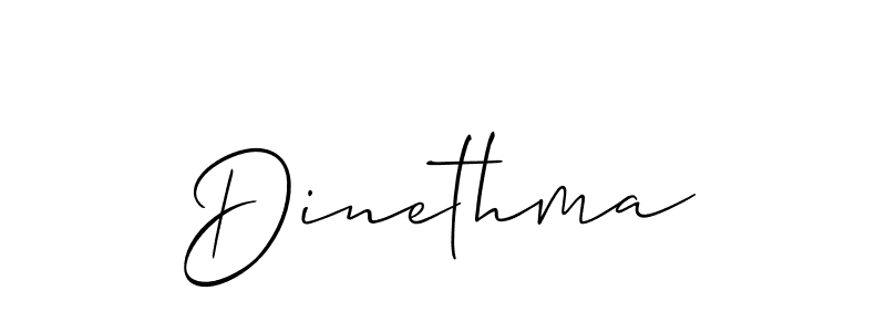 The best way (Allison_Script) to make a short signature is to pick only two or three words in your name. The name Dinethma include a total of six letters. For converting this name. Dinethma signature style 2 images and pictures png