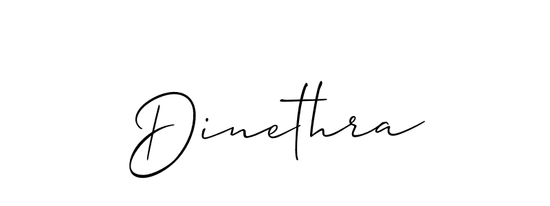 Make a beautiful signature design for name Dinethra. With this signature (Allison_Script) style, you can create a handwritten signature for free. Dinethra signature style 2 images and pictures png