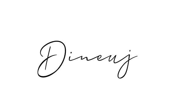 Use a signature maker to create a handwritten signature online. With this signature software, you can design (Allison_Script) your own signature for name Dineuj. Dineuj signature style 2 images and pictures png