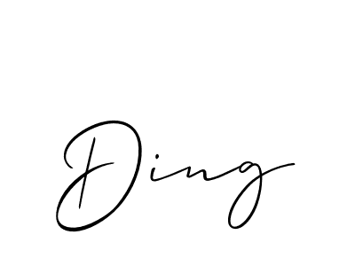 It looks lik you need a new signature style for name Ding. Design unique handwritten (Allison_Script) signature with our free signature maker in just a few clicks. Ding signature style 2 images and pictures png