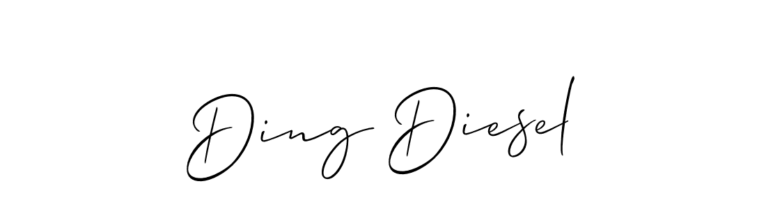 Make a beautiful signature design for name Ding Diesel. With this signature (Allison_Script) style, you can create a handwritten signature for free. Ding Diesel signature style 2 images and pictures png