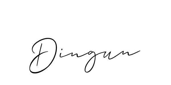 The best way (Allison_Script) to make a short signature is to pick only two or three words in your name. The name Dingun include a total of six letters. For converting this name. Dingun signature style 2 images and pictures png