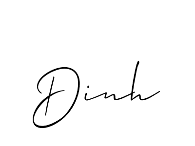 Design your own signature with our free online signature maker. With this signature software, you can create a handwritten (Allison_Script) signature for name Dinh. Dinh signature style 2 images and pictures png