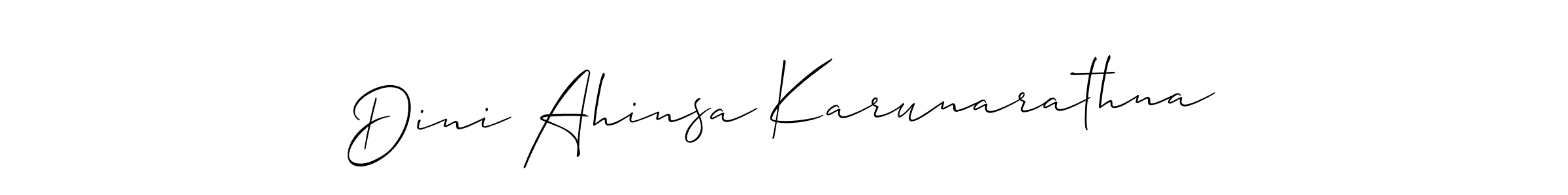 It looks lik you need a new signature style for name Dini Ahinsa Karunarathna. Design unique handwritten (Allison_Script) signature with our free signature maker in just a few clicks. Dini Ahinsa Karunarathna signature style 2 images and pictures png