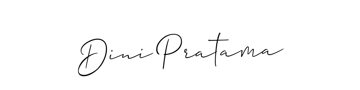 You should practise on your own different ways (Allison_Script) to write your name (Dini Pratama) in signature. don't let someone else do it for you. Dini Pratama signature style 2 images and pictures png